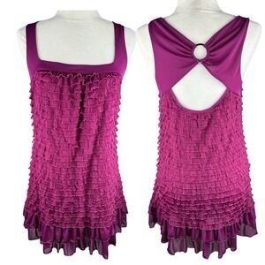 Y2K Ruffle Mini Dress Juniors Size XL Party Flapper Bratz Disco Club Coquette
